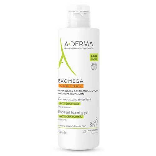 A-Derma Exomega Control Gel Emollient Foam Atopic Skin 500ml