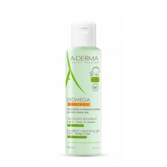 A-Derma Exomega Control Emollient Cleansing Gel 2 in 1 Body and Hair Atopic Skin 200ml