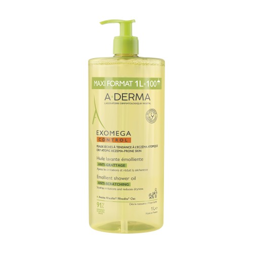 A-Derma Exomega Control Emollient Shower Oil Anti-Itch Atopic Skin 1000ml