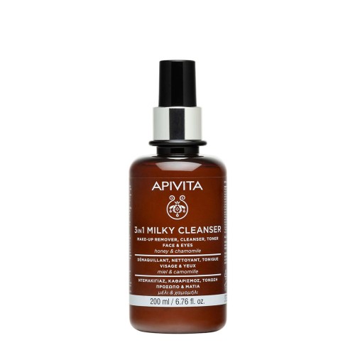 Apivita Cleansing Milk 3 In 1 - Face & Eyes 200ml