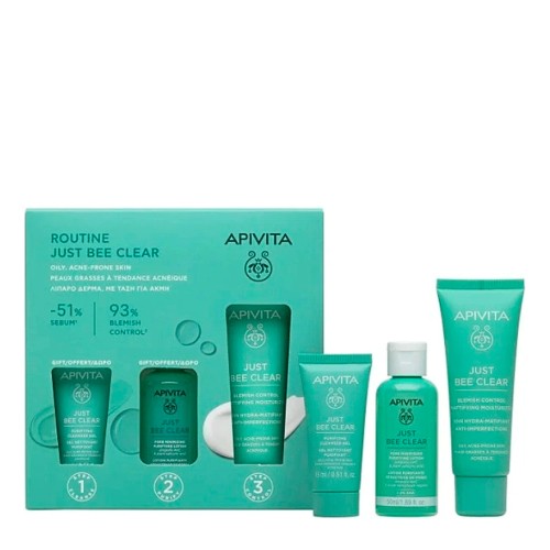 Apivita Just Bee Clear Routine for Oily Skin Set