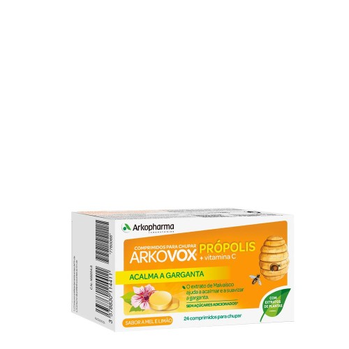 Arkovox Propolis and Vitamin C Flavor Honey and Lemon 24 tablets
