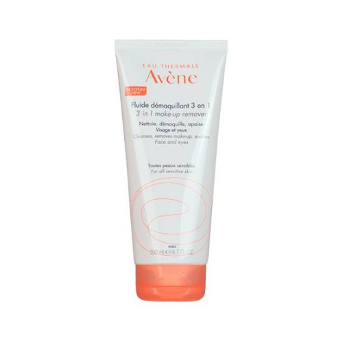 Avène Makeup Remover Fluid 3 in 1 Les Essentiels, cleansing and make-up removal for all types of sensitive skin 200 ml