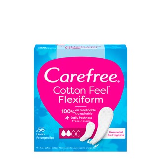 Carefree Cotton Feel FlexiForm Daily Pads 56 units