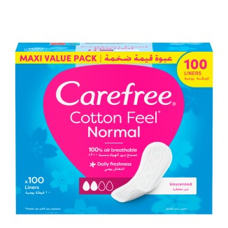 Carefree Cotton Feel Normal Panty Liners Fragrance-Free 100 units
