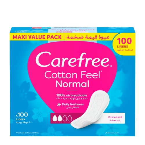 Carefree Cotton Feel Normal Panty Liners Fragrance-Free 100 units