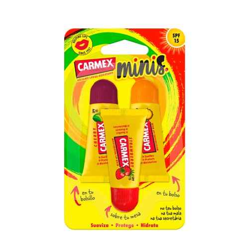Carmex Minis Moisturising Lip Balm SPF15 3x5g