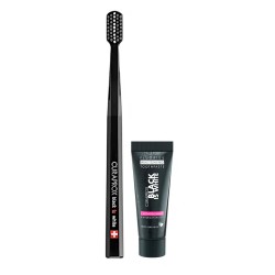 Curaprox Black Is White Toothpaste 10ml + Black Toothbrush Kit