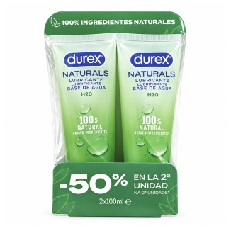 Durex Naturals Water-Based Lubricant 2x100ml