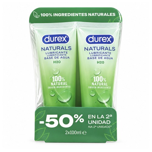Durex Naturals Water-Based Lubricant 2x100ml