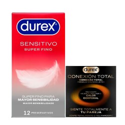 Durex Sensitivo Super Thin Condoms 12 units + OFFER Total Connection Condoms 3 units