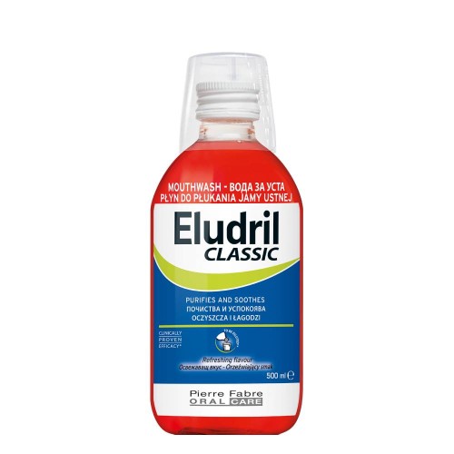 Eludril Classic Mouthwash Double Purifying and Soothing Action 500ml