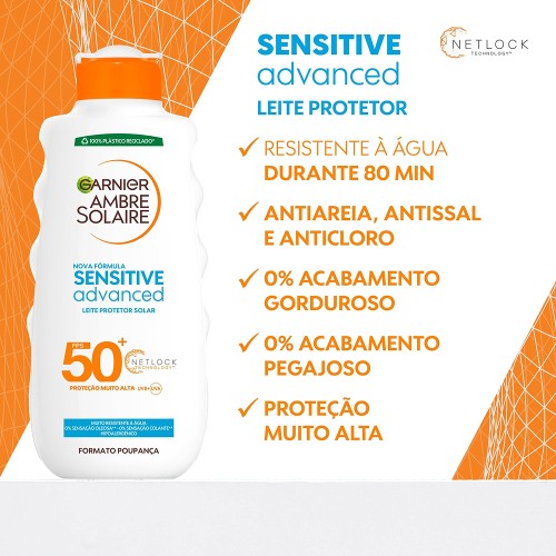 Garnier Ambre Solaire Milk Sensitive Advanced SPF50+ 400ml