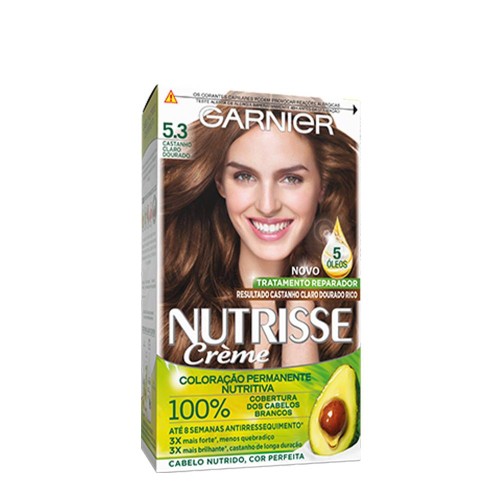 Garnier Nutrisse Permanent Coloring 5.3 Light Brown Golden
