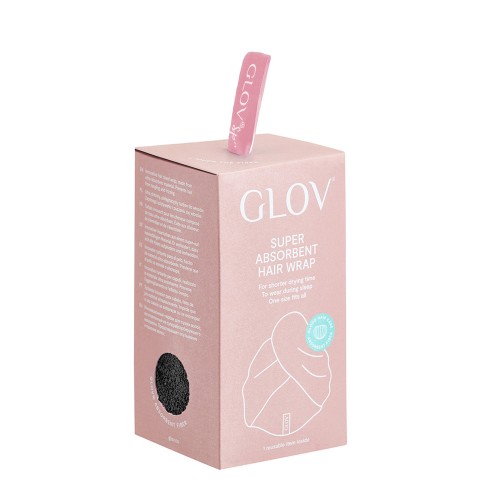 GLOV Double-Sided Satin Hair Towel Black