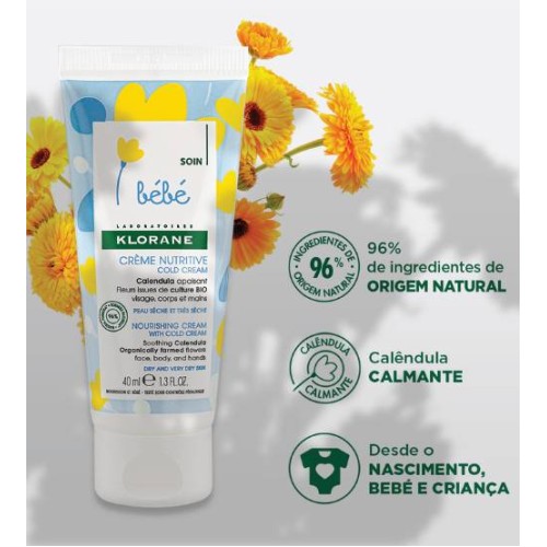 Klorane Calendula BIO Nourishing Cream with Cold Cream baby dry to very dry skin 125ml