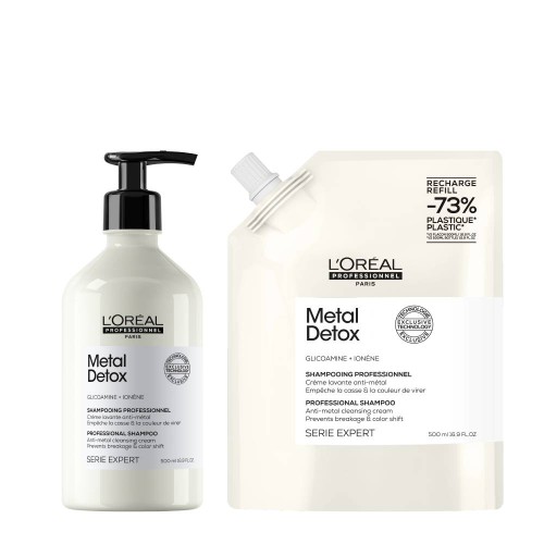 L'Oréal Metal Detox Shampoo 500ml + Refill 500ml