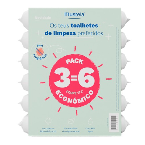 Mustela Fragrance-Free Cleansing Wipes 6x60 units