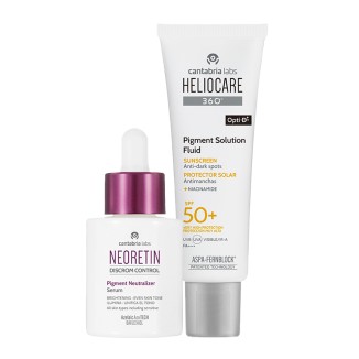 Neoretin Discrom Control Depigmenting Serum 30ml + Heliocare 360º Pigment Fluid SPF50+ 50ml Pack