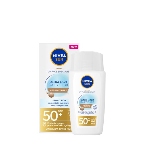 Nivea Sun Daily Ultra Light Fluid Medium Shade SPF50+ 40ml