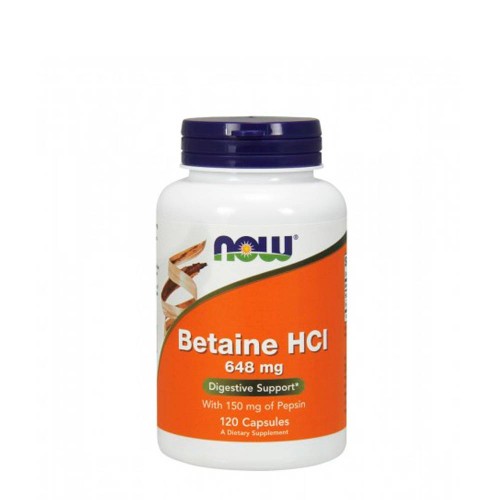 Now Betaine HCl 648mg 120 capsules