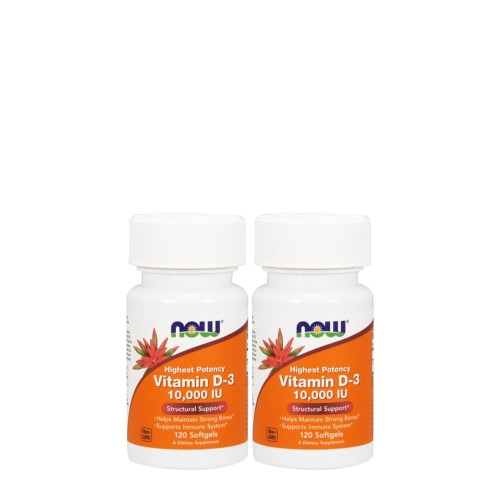 Now Vitamin D3 10000 IU 2x120 capsules Special Price