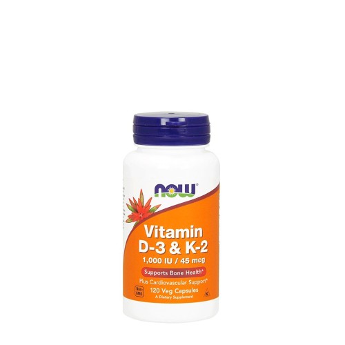 Now Vitamin D3 and K2 1000IU/45mcg 120 capsules