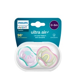 Philips Avent Ultra Air Pacifier Sun Rays and Rainbow 0-6m Duo