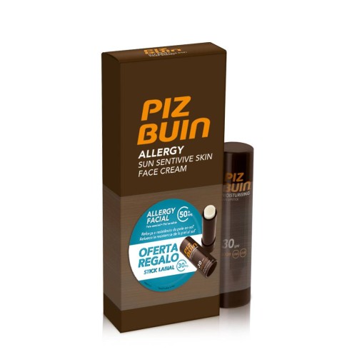 Piz Buin Allergy Facial Cream Sun Sensitive Skin SPF50+ 50ml + OFFER Lip Stick SPF30 4.9g