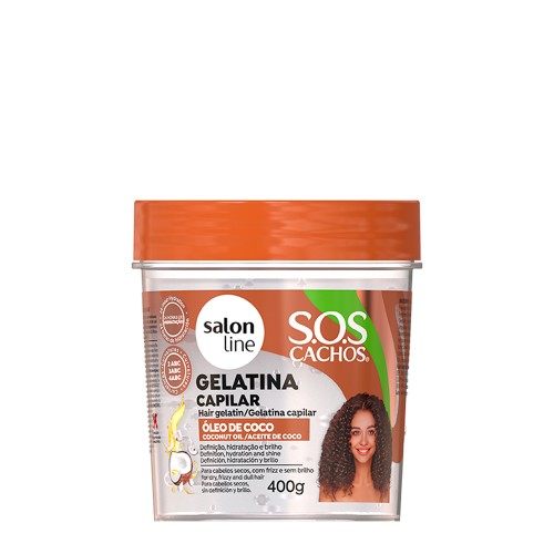 Salon Line SOS Cachos Cononut Oil Curl Styling Gelatine 400g