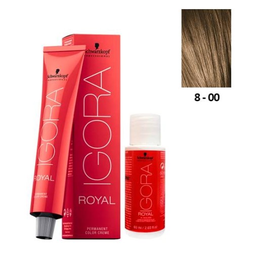 Schwarzkopf Igora Royal 8-00 Natural Light Laurel Extra 60ml + Oxidant 20V