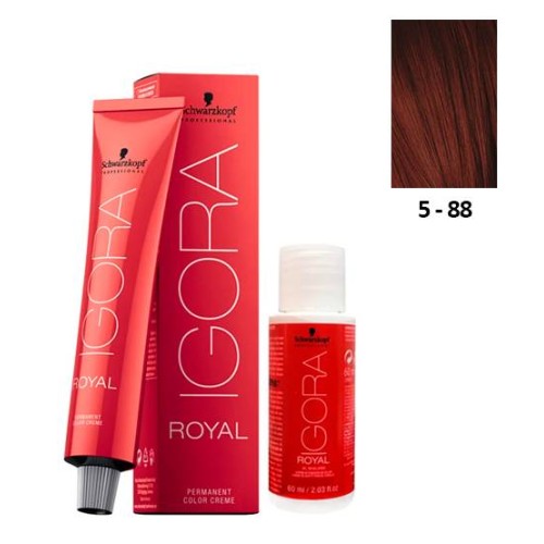 Schwarzkopf Igora Royal 5-88 Light Brown Red Extra 60ml + Oxidant 20V