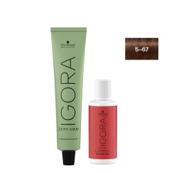 Schwarzkopf Igora Zero AMM 5-67 Light Chocolate Brown 60ml + Oxidiser 20V