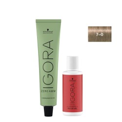 Schwarzkopf Igora Zero AMM 7-0 Natural Medium Blonde 60ml + Oxidiser 20V