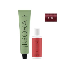 Schwarzkopf Igora Zero AMM 5-88 Light Brown Red 60ml + Oxidiser 20V