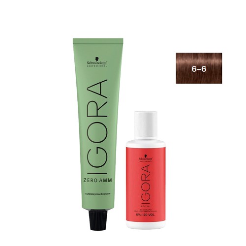 Schwarzkopf Igora Zero AMM 6-6 Dark Chocolate Blonde 60ml + Oxidiser 20V