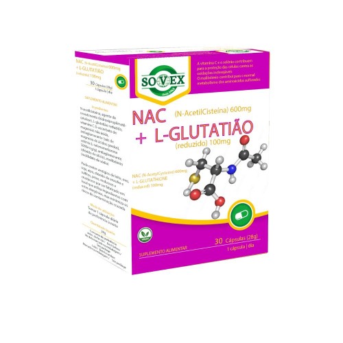 Sovex NAC 600mg + L-Glutathione (reduced) 100mg 30 capsules