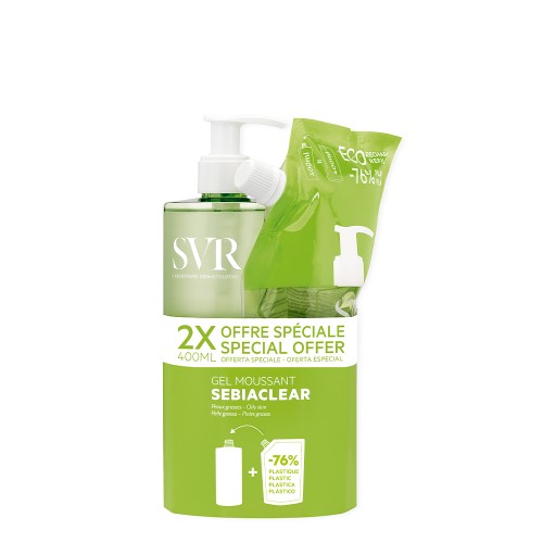 SVR Sebiaclear Anti-Imperfections Cleanser 400ml + Refill 400ml