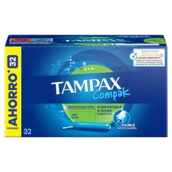 Tampax Compak Super Cap with applicator 32 units