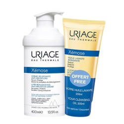 Uriage Xémose Emollient Cream 400ml + GIFT Soothing Washing Oil 200ml