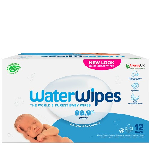 WaterWipes Baby Wipes 12x60 units